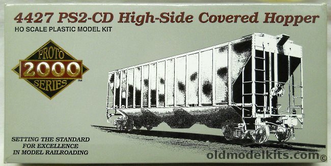 Life-Like HO Proto 2000 Series 4427 PS2-CD High-Side Covered Hopper D&RGW #15252 - HO Scale Model Train Kit, 21855 plastic model kit